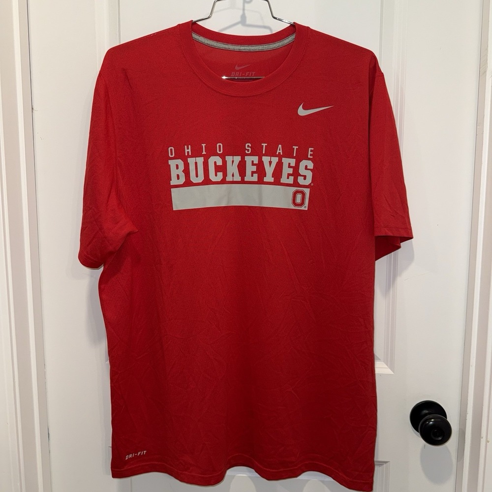 Nike Ohio State Buckeyes Shirt Mens XL Red Dri Fit NCAA Football T Shirt - Picture 2 of 5